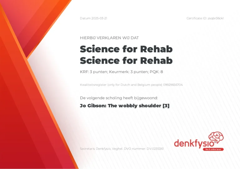 Certificaat Atilla Kaya, Jo Gibson: The wobbly shoulder (2025)